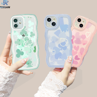 เคสของ Rixuan OPPO A38 A58 A78 37 F5 F7 A77S A77 A17 A17K A57 A12 A15 A55 A15s A16 A16E A94 A76 5F F11 A54 A53 A95 A96 A1K A5s Reno ใบไม้สี่แฉกนำโชคเคสโคลเวอร์พีชรักดอกไม้หัวใจฝาครอบเนื้อนิ่ม TPU ขอบลอน