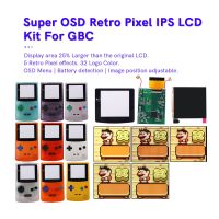 Super OSD RETRO PIXEL IPS Larger LCD SCREEN KIT Backlight Brightness Touch sensor For GameBoy Color For GBC Q5 IPS LCD Kit