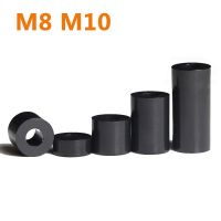 ABS Rround Standoff M8 M10 plastik nilon hitam Rround pilar PCB papan Spacer Standoff non-berulir ABS berongga Standoff mesin cuci