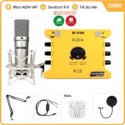 Trọn Bộ Sound Card K10 Micro AQTA U87 . Chuyên Hát Livestream Thu Âm
