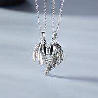 Korean Fashion Angel Devil Wing Pendant Couple Necklace Clavicle Chain For Men Womens Lover Necklace Christmas Party Jewelry Set