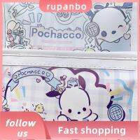 RUPANBO039392692 เมโลดี้/เมโลดี้โอโรล กระเป๋าใส่ปากกา Pochacco/Kuromi การออกแบบซิป กล่องใส่ดินสอ จุได้มาก พียู PU กล่องปากกา ของขวัญสำหรับนักเรียน