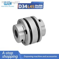 1pc D34 L45 flange type double diaphragm coupling high torque servo stepping motor motor screw step elastic coupling