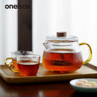 ONEISALL Good Clear Borosilicate Glass Teapot With Infuser Strainer Heat Resistant Loose Leaf Tea Pot Tool Kettle Set