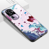 เคส PMP สำหรับ OPPO Reno10 Pro + 5G เคสแข็งภาพวาดหมึกแฟชั่นฝาหลังกระจกนิรภัยมันวาวเคสใส่โทรศัพท์