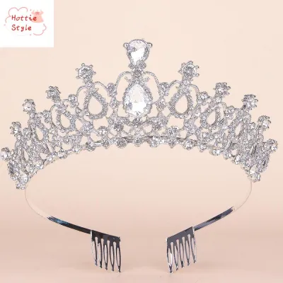 DGJKF แฟรี่ เงางาม บาร็อค วินเทจ เจ้าหญิงสำหรับเด็ก อารมณ์ที่ดี Rhinestone Tiara มงกุฎเจ้าสาวมงกุฎ เครื่องประดับผมแต่งงาน มงกุฎคริสตัล