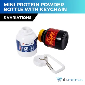3 Bottles 100 ML Mini Portable Protein Powder Container Bottle With Keychain