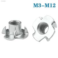 ▧ 5-50pcs M3 m4 m5 m6 m8 M10 M12 Zinc Plated Four Claws Nut Speaker T-nut Blind Pronged Insert Tee Nut Inserts