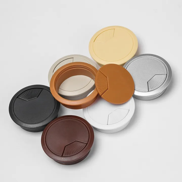 Hot Desktop Cable Hole Cover Base 60/80mm Office Desk Cable Gland Table Cable Outlet Cable Port