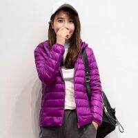 [COD] Hooded Coat Female Outwear Ultra Thin Warm 90 Down Jackets