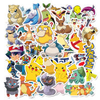 50Pcs น่ารัก Pokemon สติกเกอร์กันน้ำสเก็ตบอร์ดสโนว์บอร์ด Retro สติ๊กเกอร์ไวนิลสมุดลายกราฟฟิตีสติกเกอร์