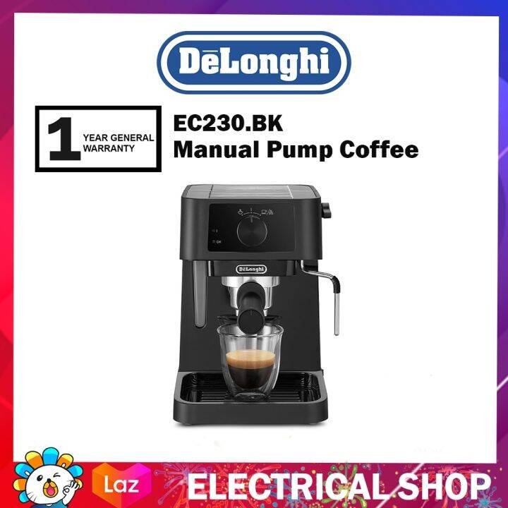 Delonghi Manual Pump Coffee Machine EC230.BK Pump Espresso Coffee