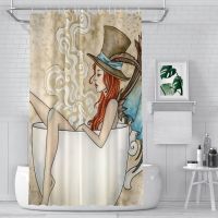 Steam Shower Devil Girl Bathroom Shower Curtains  Waterproof Partition Curtain Funny Home Decor Accessories