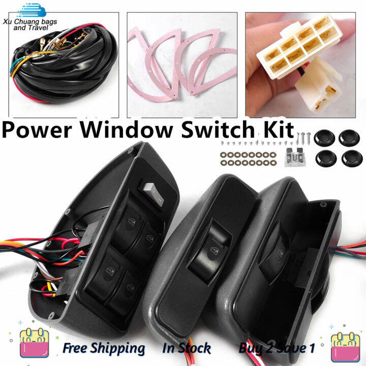MYLA3P 12V Car Universal Crescent Power Window Switch Kit 4Door Power