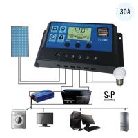 โซล่าชาร์จคอนโทรลเลอร์ solar charger controller รุ่นฮิต 12V/24V PWM มีช่อง usb 2 ช่อง 30A