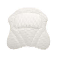 Non-Slip Soft Portable Bathroom Suction Cup White Bathtub Pillow 4D Mesh Gift Comfort Neck Back Head Rest Supportive Home Spa