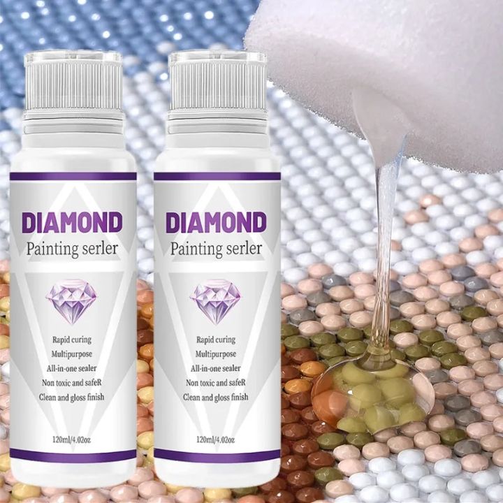 Diamond Painting Glue Sealer Diamond Art Permanent Hold Shine Effect Sealer  Diamond Painting Puzzles Quick Drying Waterproof