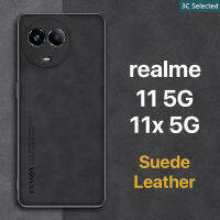 หนังนิ่มซองหนังrealme 11 11x 5Gสัมผัสสบายป้องกันลายนิ้วมือกันกระแทกปลอกปกป้องกล้องหน้าจอกรอบTPUแบบนุ่มลื่นฮาร์ดOppo realme 11 5 กรัม 11x