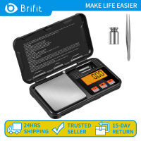 Brifit เครื่องชั่งดิจิตอลขนาดเล็ก, เครื่องชั่งพกพา 200g /0.01g, น้ำหนักสอบเทียบ 50 กรัม, เครื่องชั่งอัจฉริยะอิเล็กทรอนิกส์, 6 ยูนิต, จอแสดงผล LCD แบ็คไลท์, ทดค่า, ปิดอัตโนมัติ, สแตนเลส (รวมน้ำหนัก 50 กรัมและแหนบ)