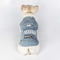 100 Cotton Dog Denim Vest Cat Sleeveless Quality Clothing Small Dog Print Blue Clothes with Pocket Pet Spring Summer Vests