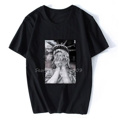 T Shirt Statue Of Liberty New York Anti Ymcba Trippy Funny Men Cotton T Shirt Hip Hop Tees Tops Tshirt Harajuku Streetwear