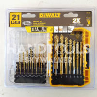 DW1361 ชุดดอกสว่าน ไทเทเนียม 21 ชิ้น ชุดหุน 1-6"-1/2" DEWALT สินค้าเเท้รับประกันจากผู้เเทนจำหน่าย