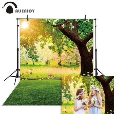 【Worth-Buy】 Allenjoy ถ่ายภาพโฟโต้โฟนฉากหลังของฤดูใบไม้ผลิรูปต้นหญ้าสีเขียวอีสเตอร์ถ่ายภาพมืออาชีพ