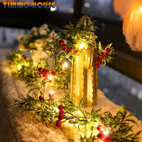 [Timmo House]2M Christmas Led Pine Needle Red Fruit Light String Decoration For Home Living Room Festival งานแต่งงาน