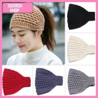 SQXRCH SHOP ผู้หญิง Headwear ผ้าพันคอสำหรับเด็กผู้หญิง ฤดูหนาว Headbands ผ้าโพกหัวถัก ผ้าโพกศีรษะ หมวกอุ่น