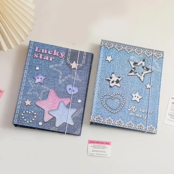 new-retro-denim-fabric-photocard-holder-ins-kpop-photocard-collect-book-card-binder-picture-storage-book-album-school-stationery
