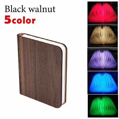 Portable 5 Colors 3D Creative LED Book Night Light Wooden 5V USB Rechargeable Magnetic Foldable Desk Table Lamp Home Decoration