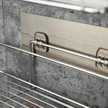 Punch-free Stainless steel Chrome Bathroom Shelves Kitchen Wall