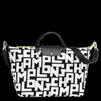 Genuine Limited Edition Longchamp LGP Series Handbag Shoulder Strap Single Shoulder Bag L1515412067 Medium Size Crossbodyl Bag Black And White Color