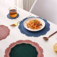 【CC】✈✾✸  Round PlacematSilicone European Embossed Insulating Table for Restaurant