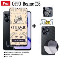 3ใน1 C53 Realme Narzo N53 Realme กระจกนิรภัยสำหรับเซรามิก C55 C 53 C33 C30ป้องกันกระจกเลนส์กล้องนิรภัย C35