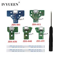 IVYUEEN for Playstation 4 PS4 Pro Slim Controller Charging Socket Port Circuit Board with 12 14 Pin Power Flex Ribbon Cable