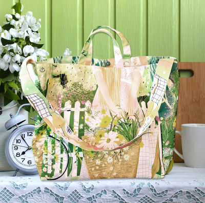 🌷 𝑵𝒆𝒘 𝑨𝒓𝒓𝒊𝒗𝒂𝒍𝒔 🌦️ (พร้อมส่ง)Tulip Bag กระเป๋าใบใหญ่ &amp; สายยาว ลาย Picnic time