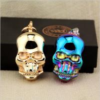 Creative Modeling USB Charging Lighter Keychain Skull Shape Fashion New Strange Metal Pendant Gift Toy.