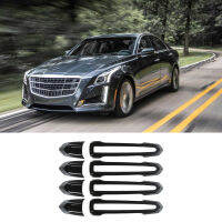 8pcs ฝาครอบมือจับประตูสีดำเงาตัดอุปกรณ์เสริมภายนอกรถยนต์สำหรับ Cadillac XT4 5 6 CT4 6 ATS XTS 2013-2020