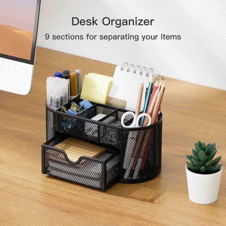 stationary-tidy-mesh-holder-organizer-pen-metal-set-organiser