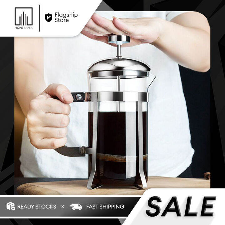 Home Zania Coffee Plunger Tea Maker Infuser Glass Kettle French Press