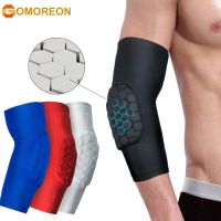 1Pcs Elbow Compression Sleeve Sports Arm Forearm Brace Support Honeycomb Pad Crashproof Basketball Cycling Arm Guard Sleeve