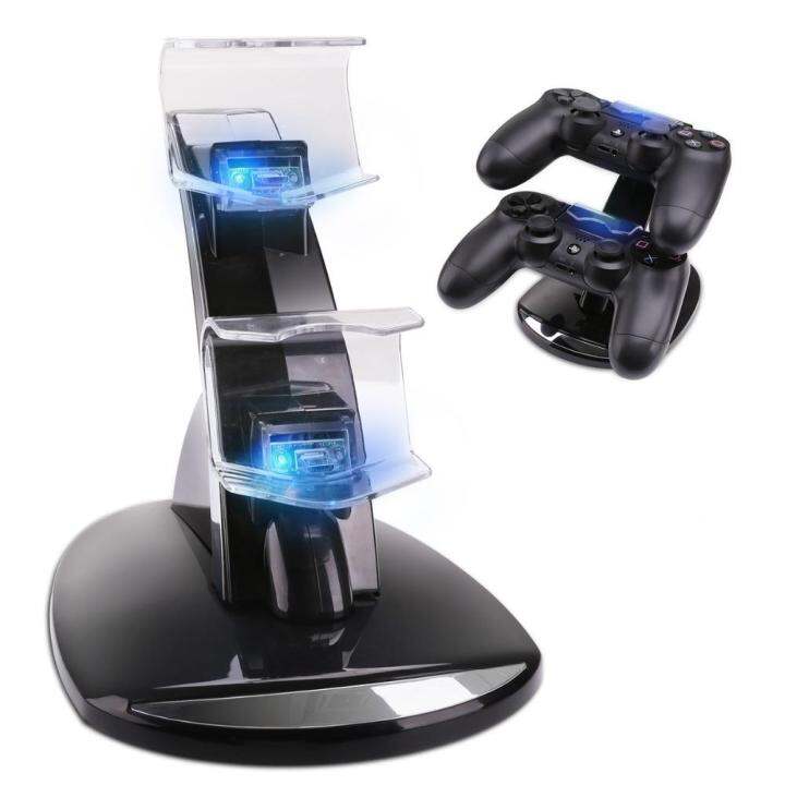 vastar-controllerแท่นชาร์จusbคู่led-ps4-แท่นชาร์จแบบตั้งcradleสำหรับplay-station-ps4-ps4-pro-ps4-slim-controller