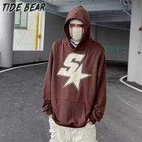 TIDE BEAR เสื้อกีฬาคอกลมทรงหลวมชุดกีฬาบุรุษแนวลำลองมีสองชุด