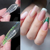 Acrylic Nails Fake Nail Art Kit Reusable Manicure Tools Dual Nail Forms Nude Acrylic False Nails Fake Nails Short Almond Nails Glitter French Nail Tips