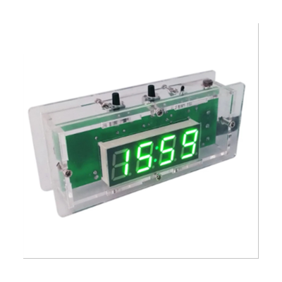 Digital Electronic Clock DIY Kit LED Temperature/Time Display Alarm Clock 4 Bit DC 5V Soldering Suite Green