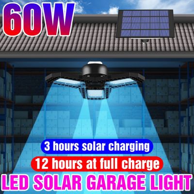 LED Deformable Folding Garage Light Outdoor Solar Lamp Bulb Waterproof Emergency Light 80W 60W Ceiling Lamp Solar Energy Ampoule