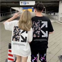 CODLiang Te S-8XL Couple Wear Street ins Korean Version High Unique Daisy Print Round Neck Short-Sleeved T-Shirt Men Women Trendy Breathable Comfortable Lo