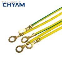 ♣ 100pcs 4x100 Yellow Green Ground Circle Ring Terminal Wiring Cable Electric Earth Wire Connector 0.5mm2 Power Cord M4 100mm