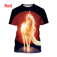 2023 NEW New Casual T-shirt Short Sleeve Round Neck 3d Unicorn Print Harajuku Summer Fashion Men And Women fashion t-shirt